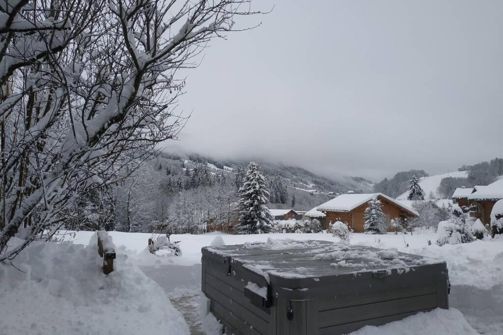 A4 Km De Megeve Tres Joli Studio Avec Jacuzzi ,Vue Sur Les Montagnes Au Calme พลาซ-ซัวร์-อาร์ลี ภายนอก รูปภาพ